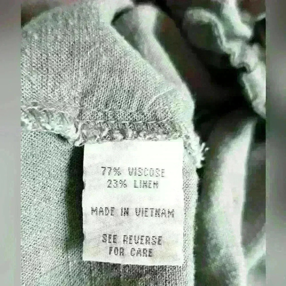 Cali 1850 Army Green Linen Blend Casual Comfy Neutral Boho Cargo Pants Size M - Picture 4 of 4